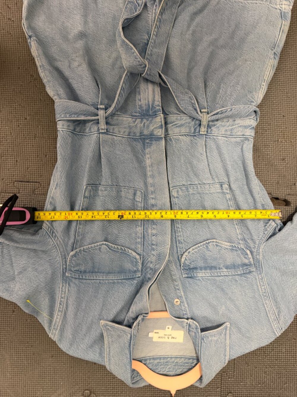 NWOT Rag & Bone Denim Utility Romper- XS- Blue Belted Short Sleeve- MSRP $398 - Picture 15 of 15